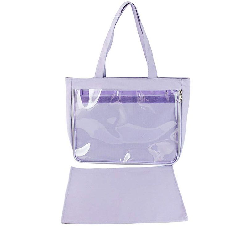 AlwaySky Ita Tote Bag Clear Window for Pins Shoulder Bag Handbag Bag DIY, Cosplay Stachel Tote Purple - Image 4